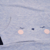 Bluză de bumbac cu marsupiu, albastru Idexe 123373 3