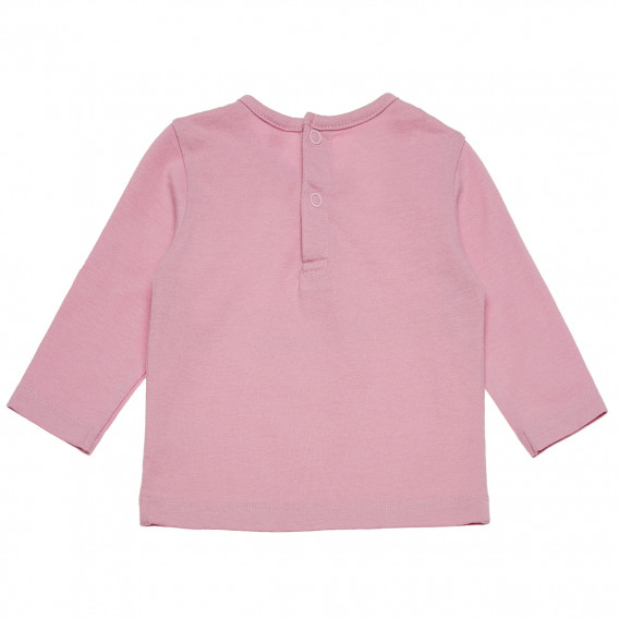 Bluză din bumbac cu mânecă lungă, pentru fetițe, roz Idexe 123380 2
