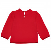 Bluză de bumbac cu mâneci pufoase pentru fete, roșie Idexe 123416 2