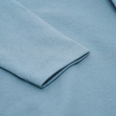 Bluză din bumbac cu un imprimeu distractiv pentru băieți, albastră Idexe 123422 4