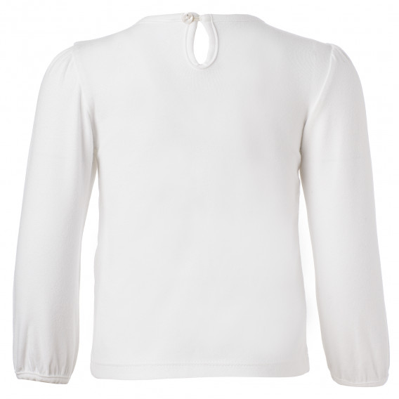 Bluză albă, din bumbac cu imprimeu fundă pentru fetiță Birba 123465 3