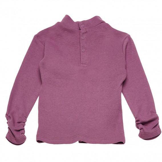 Bluză din bumbac Half-Polo, imprimeu violet pentru fete Idexe 123562 2