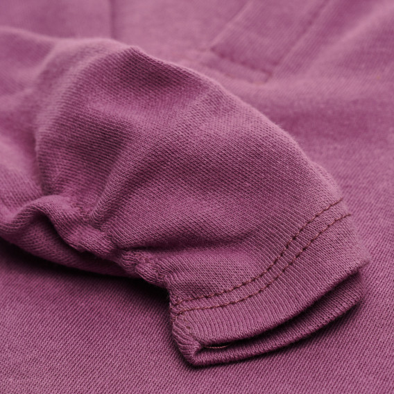 Bluză din bumbac Half-Polo, imprimeu violet pentru fete Idexe 123564 4