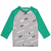 Bluză imprimată, cu mâneci lungi  contrastante pentru băieți Birba 123768 