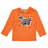 Bluză de bumbac cu închidere laterală pentru băieți, portocaliu Birba 123797 