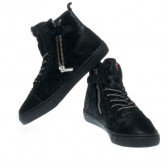 Pantofi sport pentru fete negre cu fermoar și șireturi Colmar 12383 