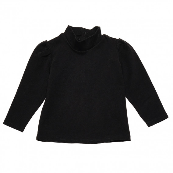 Bluză jumătate-Polo din bumbac pentru fete, negru Idexe 123872 