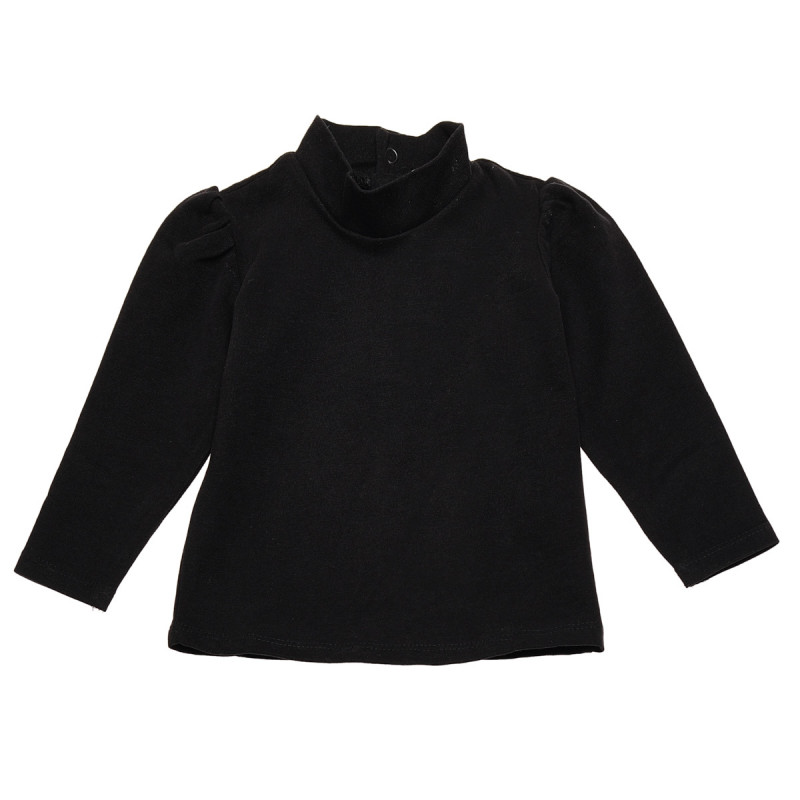 Bluză jumătate-Polo din bumbac pentru fete, negru  123872