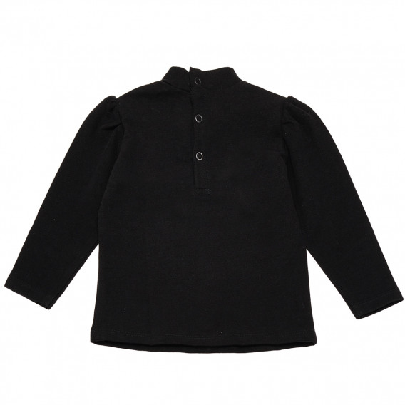 Bluză jumătate-Polo din bumbac pentru fete, negru Idexe 123873 2