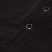 Bluză jumătate-Polo din bumbac pentru fete, negru Idexe 123874 3