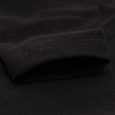 Bluză jumătate-Polo din bumbac pentru fete, negru Idexe 123875 4
