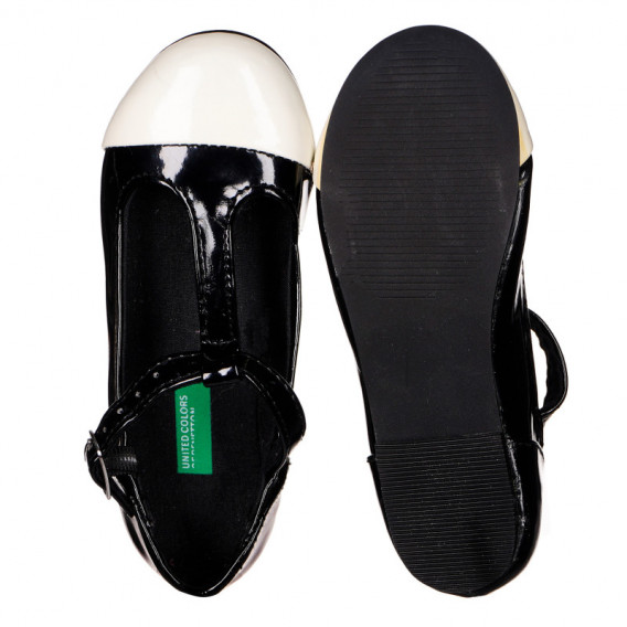 Pantofi brevetați pentru fete, negri Benetton 124299 3
