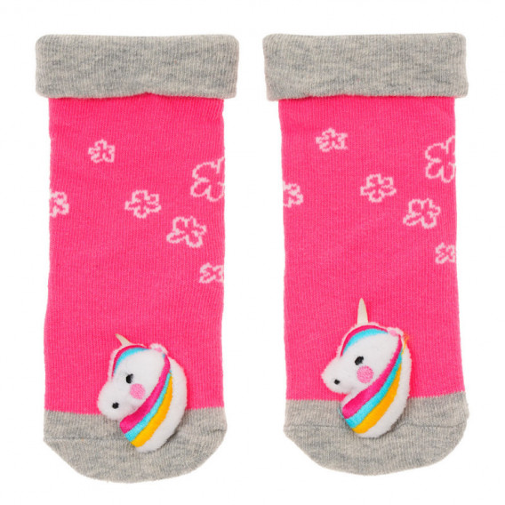 Șosete cu o jucărie moale unicorn pentru o fetiță, roz YO! 124909 
