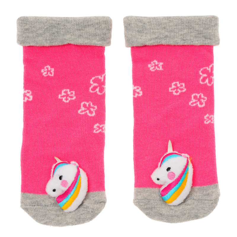 Șosete cu o jucărie moale unicorn pentru o fetiță, roz  124909