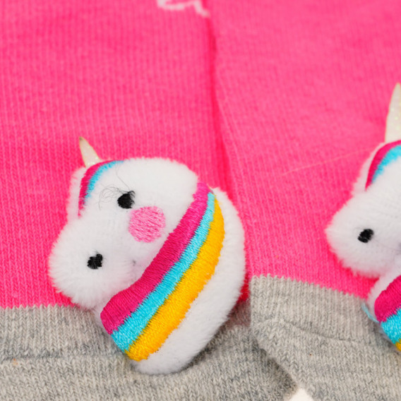 Șosete cu o jucărie moale unicorn pentru o fetiță, roz YO! 124910 2