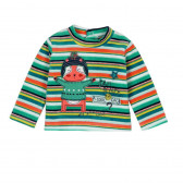 Bluză de pluș cu mânecă lungă, pentru copii, în dungi multicolore Boboli 126 