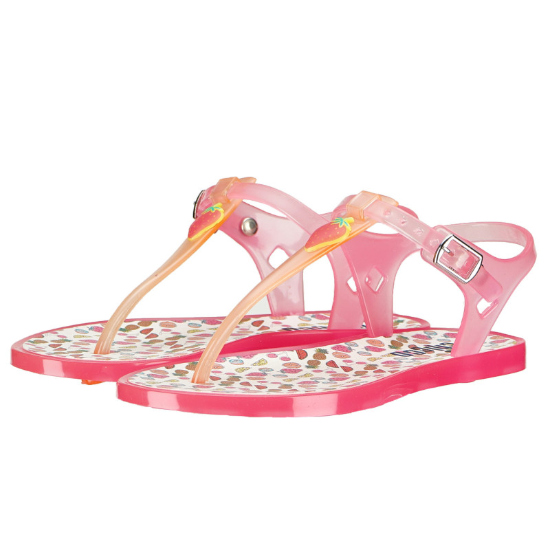 Sandale din silicon, cu barete între degete, pentru fete-roz  126620