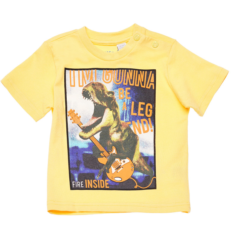 Tricou galben, cu imprimeu, pentru băieți  126697