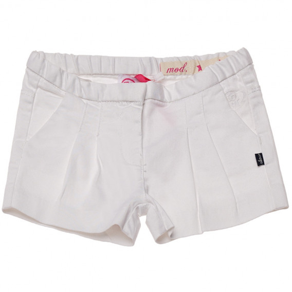 Pantaloni scurți, albi, cu pliuri, pentru fete  Chicco 126732 