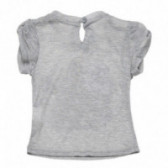 Bluză gri, cu mânecă scurtă și aplicație pentru fetițe Chicco 126740 2