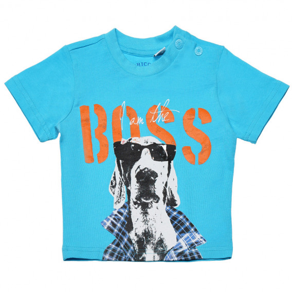 Tricou din bumbac cu imprimeu pentru băieți - albastru Chicco 126747 