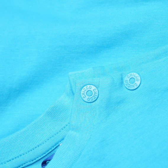 Tricou din bumbac cu imprimeu pentru băieți - albastru Chicco 126750 4