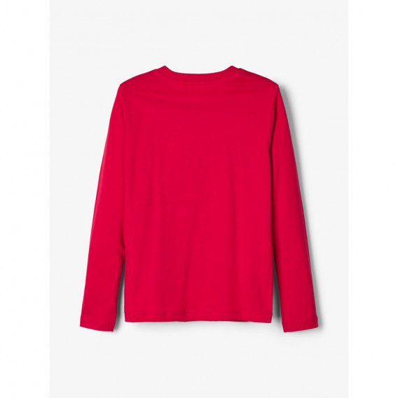 Bluză roșie, din bumbac cu mâneci lungi, cu imprimeu pentru băieți  Name it 127696 3