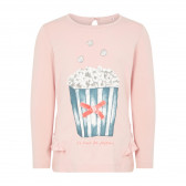 Bluză din bumbac organic cu imprimeu pentru fete - roz Name it 127765 