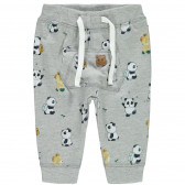 Pantaloni pentru copii cu imprimeu gri panda Name it 127807 