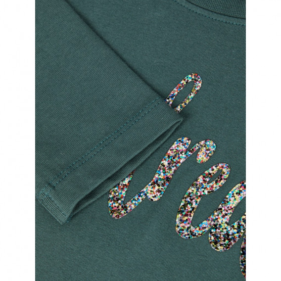 Bluză din bumbac organic, cu inscripția Vendredi, pentru fete Name it 127987 3