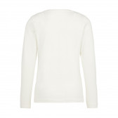 Bluză din bumbac organic, albă, cu inscripția Vendredi, pentru fete Name it 127989 2