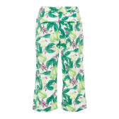 Pantaloni lungi cu imprimeu floral pentru fete, albi Name it 128887 2