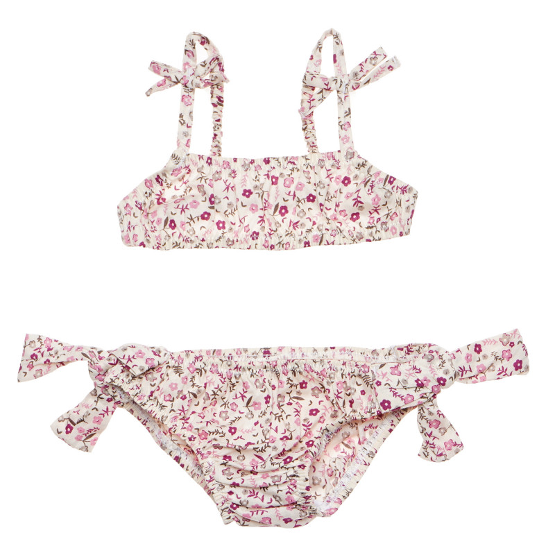 Costum de baie pentru copii din două piese cu imprimeu floral roz  129923