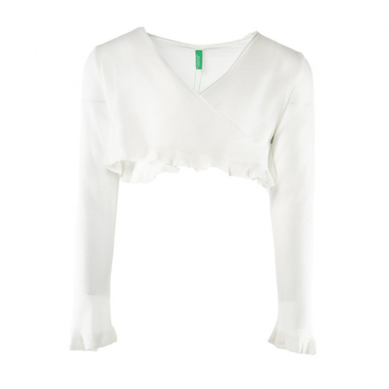 Cardigan scurt alb pentru fete Benetton 130118 