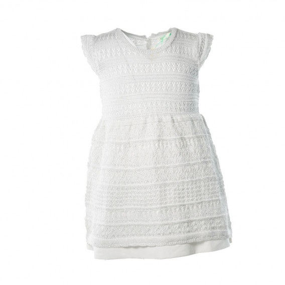 Rochie albă din bumbac pentru fete  Benetton 130226 