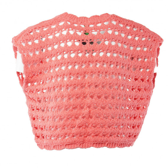 Cardigan roz, tricotat fără mâneci pentru fete Benetton 130240 2