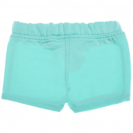 Pantaloni scurți de bumbac pentru fete, culoarea verde Benetton 130413 2