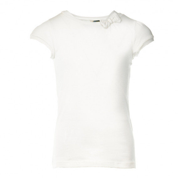 Tricou alb din bumbac pentru fete Benetton 130463 