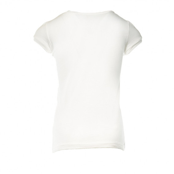 Tricou alb din bumbac pentru fete Benetton 130464 2