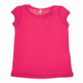 Tricou roz din bumbac pentru fete Benetton 130469 