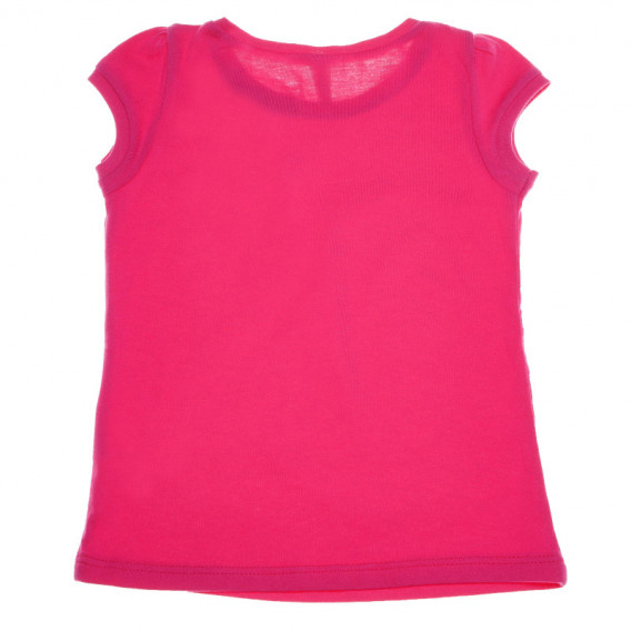 Tricou roz din bumbac pentru fete Benetton 130470 2