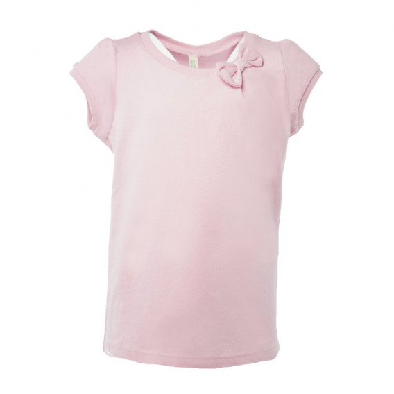 Tricou din bumbac roz pentru fete Benetton 130473 