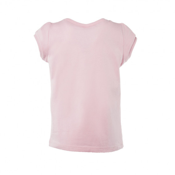 Tricou din bumbac roz pentru fete Benetton 130474 2