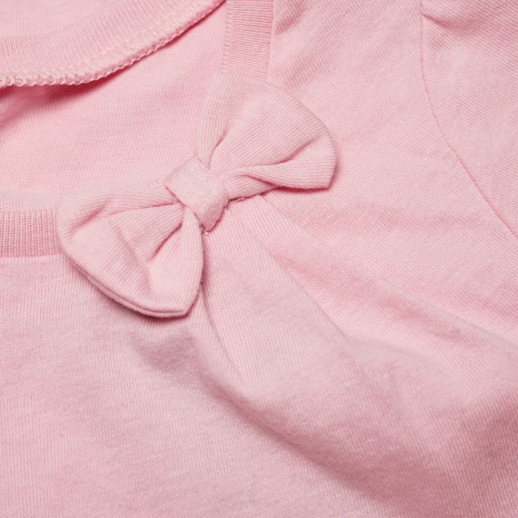 Tricou din bumbac roz pentru fete Benetton 130475 3