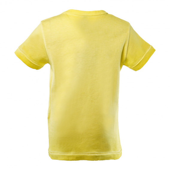 Tricou galben de bumbac, cu mânecă scurtă pentru băieți Benetton 130486 4