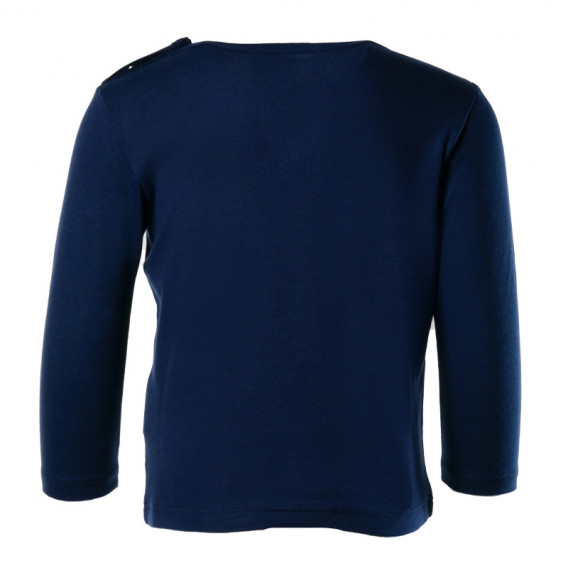 Bluză de bumbac, albastru închis cu mâneci lungi pentru băieți Benetton 130615 2