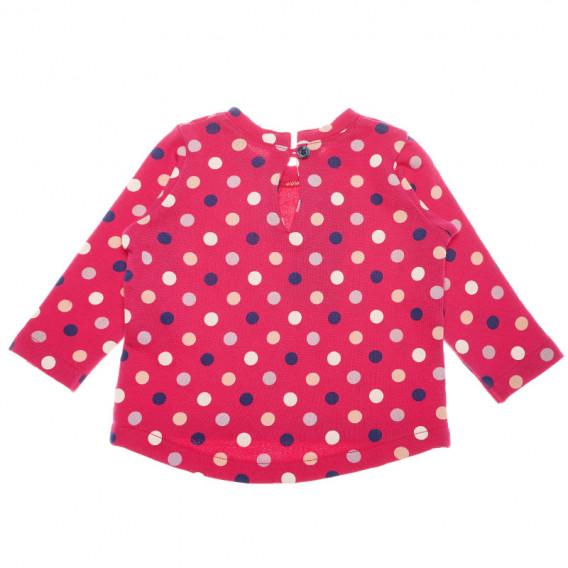 Bluză roz din bumbac cu mâneci lungi pentru fete Benetton 130759 4