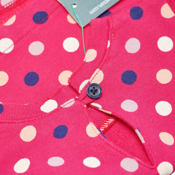 Bluză roz din bumbac cu mâneci lungi pentru fete Benetton 130761 8