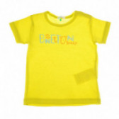Tricou de bumbac, galben pentru bebeluși Benetton 130786 