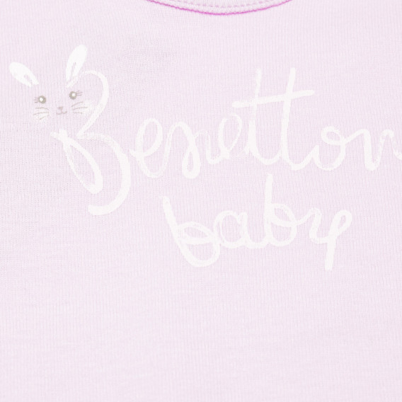 Tricou de bumbac violet pentru fete Benetton 130791 3